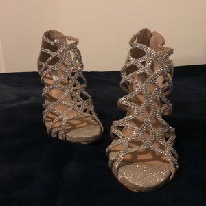 INC Sharee - Champagne & Silver caged heels